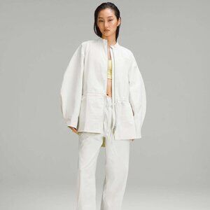 Lululemon Cinch-Waist Stretch Shirt Jacket Bone Size S